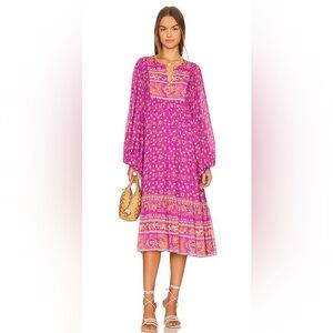 Spell Pink and Purple Midi Dress